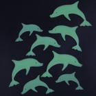 Adesivo Fluorescente Golfinhos Azul Brilham Escuro P/ Teto E Parede