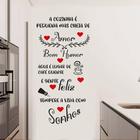 Adesivo Frase para Cozinha A cozinha é pequena mas cheia de amor adesivo parede, decoração. - Imprimax