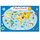 Adesivo Infantil Papel Parede Mapa Mundi Zoo Gigante 6m² M04