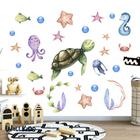 Adesivo kit infantil animais marinhos aquarela
