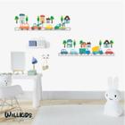 Adesivo kit infantil cidade e carros coloridos com árvores - Wallkids