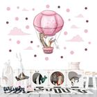 Adesivo Kit Infantil menina balão rosa animal zoo