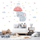 Adesivo Kit Infantil menina menino elefante nuvem flores - Conspecto