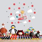 Adesivo Kit Infantil menina menino girafa animal avião