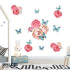 Adesivo kit infantil rosas e peônias com borboletas