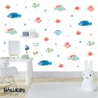 Adesivo kit infantil set peixes coloridos - Wallkids