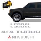 Adesivo L200 Gl 4x4 Turbo 2001/2002 Emblema Mitsubishi Prata