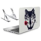 Adesivo Notebook 13,3" Wolf Lobo Rosa e Suporte