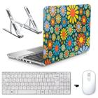 Adesivo Notebook 14" Flores D2/Sup/Tecl/Mouse Branco