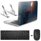 Adesivo Notebook 14" Gato 2/Sup/Tecl/Mouse Preto