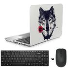 Adesivo Notebook 15" Lobo/Tecl/Mouse Preto