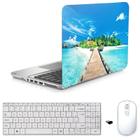 Adesivo Notebook 15" Praia b2 Teclado Mouse Branco