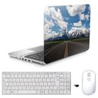 Adesivo Notebook 15,6" Estrada Teclado Mouse Branco