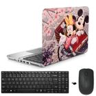 Adesivo Notebook 15,6" Mickey Minnie/Tecl/Mouse Preto