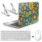 Adesivo Notebook 17" Flores D2/Sup/Tecl/Mouse Branco
