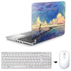 Adesivo Notebook 17" Impressionismo Teclado Mouse Branco