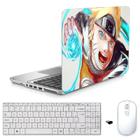 Adesivo Notebook 17" Naruto Teclado Mouse Branco