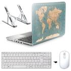 Adesivo Notebook Asus 14" Mapa Atlas/Sup/Tecl/Mou Branco