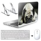 Adesivo Notebook Asus 14" Pug Dog/Sup/Tecl/Mou Branco