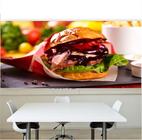 Adesivo Painel Papel Parede Lanche Sanduiche Lanchonete M35 - Quartinhodecorado