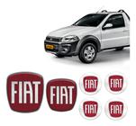 Adesivo Para Fiat Strada 2009/2020 Emblema Vermelho Genérico