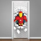 Adesivo Para Porta 3D Homem De Ferro 4 - 215x80cm