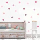 Adesivo Parede Infantil Bolinha Rosa Pastel Quarto 322Un R09 - Quartinho Decorado