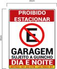 Adesivo Placa Proibido Estacionar Garagem Dia Noite Guincho