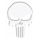 Adesivo Punisher Carro Moto Capacete Branco Resinado