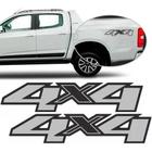 Adesivo S10 4x4 2013-2020 Cinza 32,5cm x 6,5cm (Par)