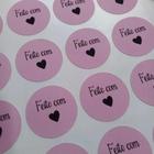 Adesivo Selo Etiqueta Feito com Amor Rose 3x3cm 30 unidades