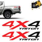 Adesivos 4x4 L200 Triton Emblema Lateral Vermelho e Preto