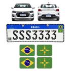 Adesivos Bandeira Brasil e Distrito Federal Placa Nova Carro