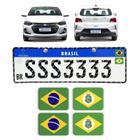 Adesivos Bandeiras Brasil e Ceará Placa Nova Carro Resinado