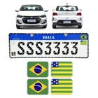 Adesivos Bandeiras Brasil e Goiás Placa Nova Carro Resinado