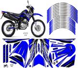 Adesivos Carenagem + Friso Yamaha Lander 250 2009/2019 Azul - Resitank