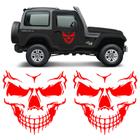 Adesivos Caveira Skull Lateral Carro Personalizado Vermelho