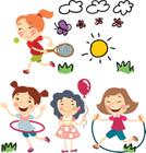 Adesivos de Parede Infantil Meninas Brincando