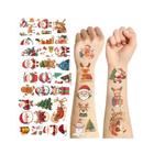 Adesivos de Tatuagem de Natal - 10 Peças à Prova d'Água - Pacote com Temas de Natal