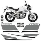 Adesivos Fazer 250 2014 Moto Branca + Emblemas Logo Yamaha