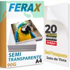 Adesivos Vinil Semi Transparente Jato Tinta A4 - 20 Folhas - FERAX