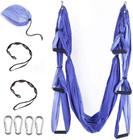 Aerial Yoga Hammock Swing kit de conjunto Six Handles Sling Pilates, sem pendurar no teto, mosquetões de aço, alças de extensão - HUOGUO