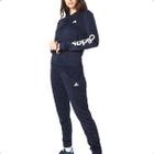 Agasalho Adidas Logo Linear Com Capuz Marinho - Feminino