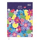 Agenda Diária 2025 Costurado Charme Floral Azul Tilibra