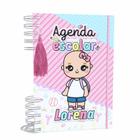 Agenda Escolar Capa Dura 2024 A5 Menina 001 com Elástico, Tassel e Bolso
