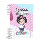 Agenda Escolar Capa Dura 2024 A5 Menina 010 com Elástico, Tassel e Bolso - Lissie Papeleria