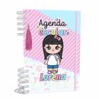 Agenda Escolar Capa Dura 2024 A5 Menina 010 com Elástico, Tassel e Bolso