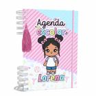 Agenda Escolar Capa Dura 2024 A5 Menina 011 com Elástico, Tassel e Bolso - Lissie Papeleria