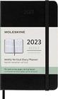 Agenda Vertical Moleskine 2023, 12M, Pequena e Preta