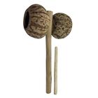 Agogô Duplo De Castanha Artesanal Com Baqueta - Kintão